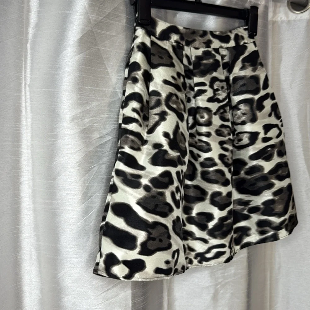 by & by Juniors 1 Animal Print Pleated Shimmer Mini Skirt
